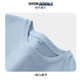 KV Zhenweis blue short-sleeved T-shirt for women 2025 new summer heavy butt cover loose mid-length T-shirt trendy
