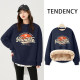 JR Jeanweis women's American printed velvet sweater in autumn and winter warm lamb velvet sweater round neck trendy women's clothes