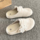 Lulu Egg Velvet Slip-On Birkenstock Shoes for Women 2025 New Autumn and Winter Style Skirt Baotou Half-Drag Lazy Shoes