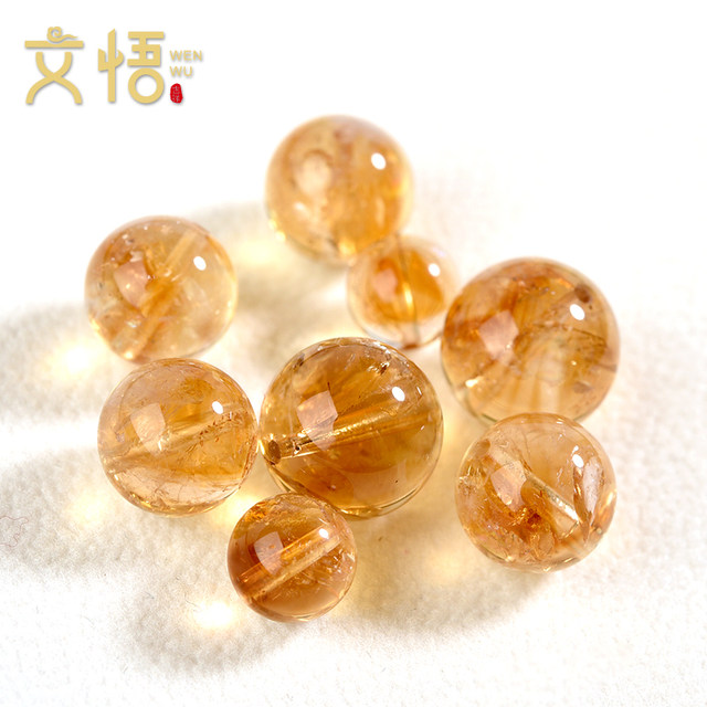 Natural yellow pagoda crystal bracelet citrine loose beads beaded diy bracelet glue flower blonde crystal gold tiger eye stone single bead