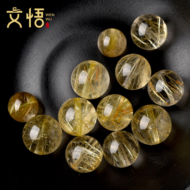 Natural yellow pagoda crystal bracelet citrine loose beads beaded diy bracelet glue flower blonde crystal gold tiger eye stone single bead