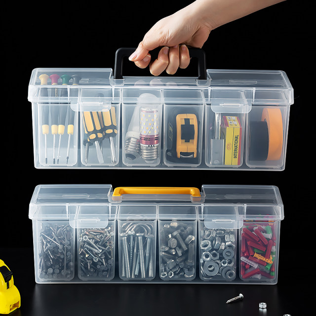 Screw storage box Plastic hardware parts box Small screw expansion screw nut thickening tool storage box rectangular