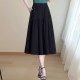 New autumn retro mid-length skirt for women A-line skirt high waist high-end versatile loose casual cover for hips to make you look thin