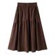 New autumn retro mid-length skirt for women A-line skirt high waist high-end versatile loose casual cover for hips to make you look thin