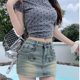 Large size American retro sexy hip high waist denim skirt for women summer anti-exposure small A-line miniskirt