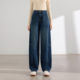 
Inman 2025 autumn new American jeans for women straight high waist loose slimming draped wide-leg scissor pants