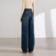 
Inman 2025 autumn new American jeans for women straight high waist loose slimming draped wide-leg scissor pants
