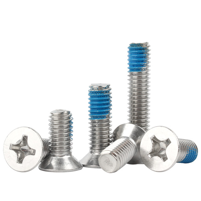 304 stainless steel cross countersunk head screw slot dispensing flat head bolt anti-loosening anti-shock anti-slip glued screw m2