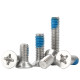 304 stainless steel cross countersunk head screw slot dispensing flat head bolt anti-loosening anti-shock anti-slip glued screw m2