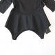 New spring and summer women's mid-sleeved T-shirt shirt with one-length collar pullover slim side zipper splicing irregular top F6S
