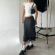 DARLINGAGA French retro fashion polka dot mesh skirt women's casual simple and versatile hip-covered midi skirt