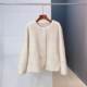 /Nalan Xun NO Return Shipping Fee Self-Care Round Neck Flower-cut Mian Velvet Pearl Embellished Short Fur Jacket Women's 9813