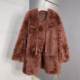 
2025 imported Tuscany fur integrated women's V-neck mid-length tassel horn buckle jacket 299 long 81