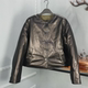 European large-size cotton jacket genuine leather round neck sheepskin loose diamond lattice on both sides wearing motorcycle jacket for women 2025 winter