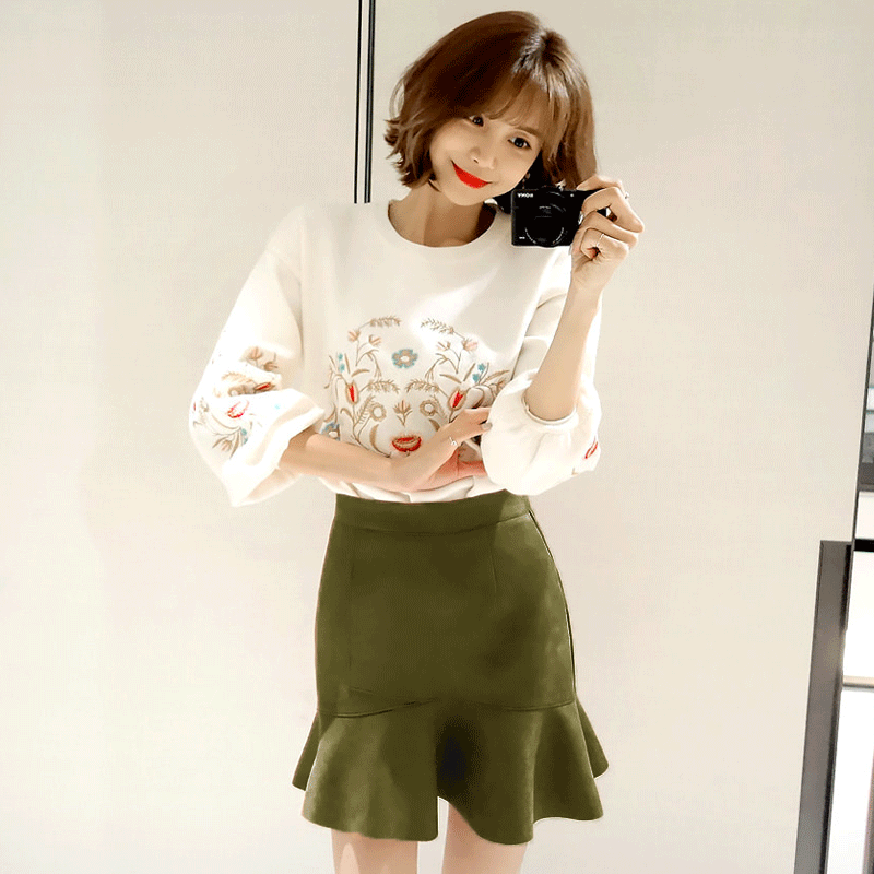 Suede autumn and winter skirt for women new product slim fishtail skirt anti-exposure pants skirt hip-wrapped large size ruffled skirt