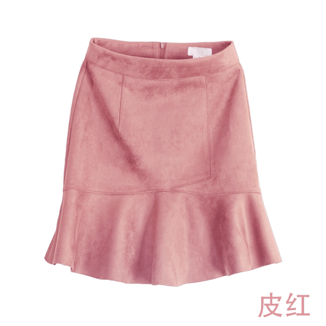 Suede autumn and winter skirt for women new product slim fishtail skirt anti-exposure pants skirt hip-wrapped large size ruffled skirt