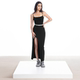 noBra by ABMY slit suspender dress for women in spring and summer with breast pads for hot girls sexy waist-hugging long skirt
