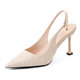 Wide feet, fat large size, empty back high heels 41 to 43 stiletto toe sandals for women 2024 summer new pointed toe shoes