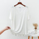 Summer Thin Modal Short Sleeve Large Size T-shirt Women's V-neck Casual Loose Pajamas Pregnant Women Home Solid Color Bottoming Shirt