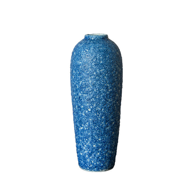 Vase ornaments, living room flower arrangement, light luxury home decoration, Jingdezhen ceramic blue bubble craft, water-raised flower arrangement, small