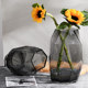 Modern simple geometric original color glass vase model room Nordic light luxury ornaments creative home soft decorations