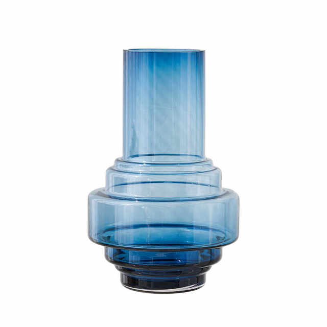 Ins style Internet celebrity blue glass vase can be salty or sweet simple home decoration living room desktop soft decoration