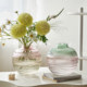 French water ripple gradient color glass vase water-raised flowers flower arrangement home living room study table flower ornaments