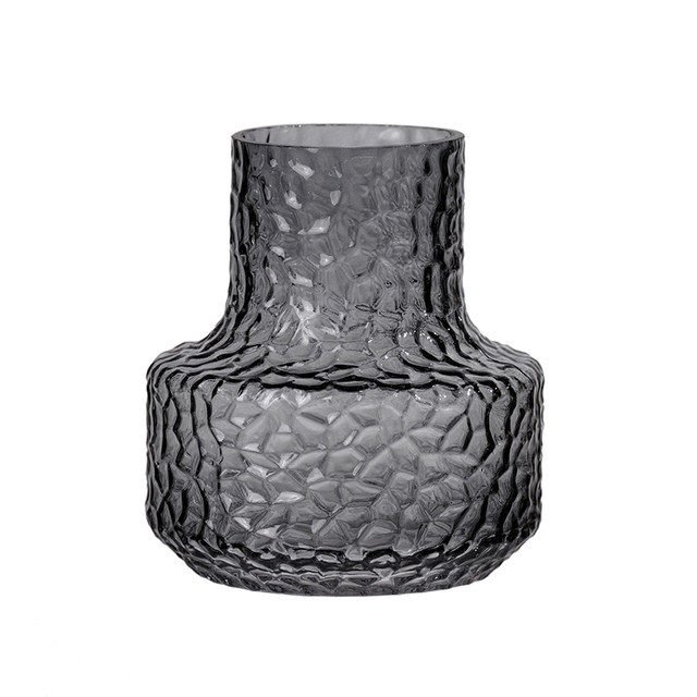 Modern simple high-end vase ornaments internet celebrity glacier transparent glass water-fed flower arrangement home living room soft decoration