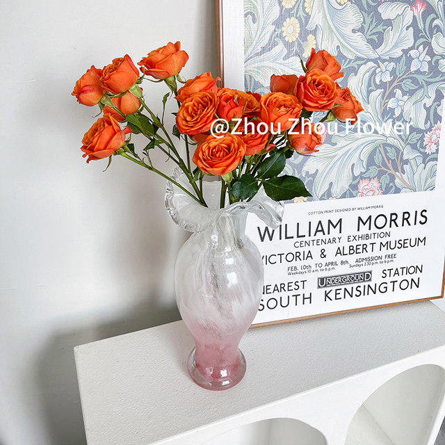 French medium -old flower bottle decorative hydroponic flower arrangement decoration table home retro light luxury simplicity flower flower fenton
