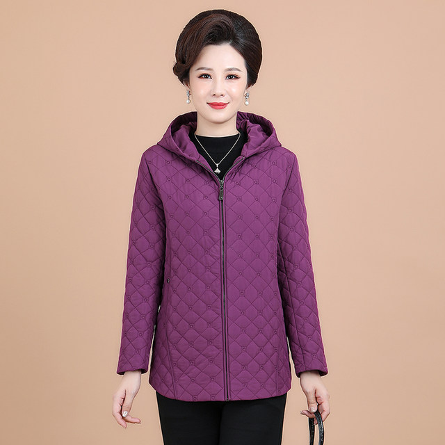 Middle-aged and elderly autumn and winter cotton-padded clothes for women and mothers, short cotton-padded jackets, thin cotton-padded clothes, large-size quilted jackets, 60 and 50 years old