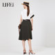 Lef Adiller Army Green Retro Skirt Women's Summer New Asymmetric Commuter Temperament Slim Skirt