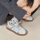 Masuism 2025 new ins trendy casual flat shoes for women's summer versatile sports white shoes and moral training shoes
