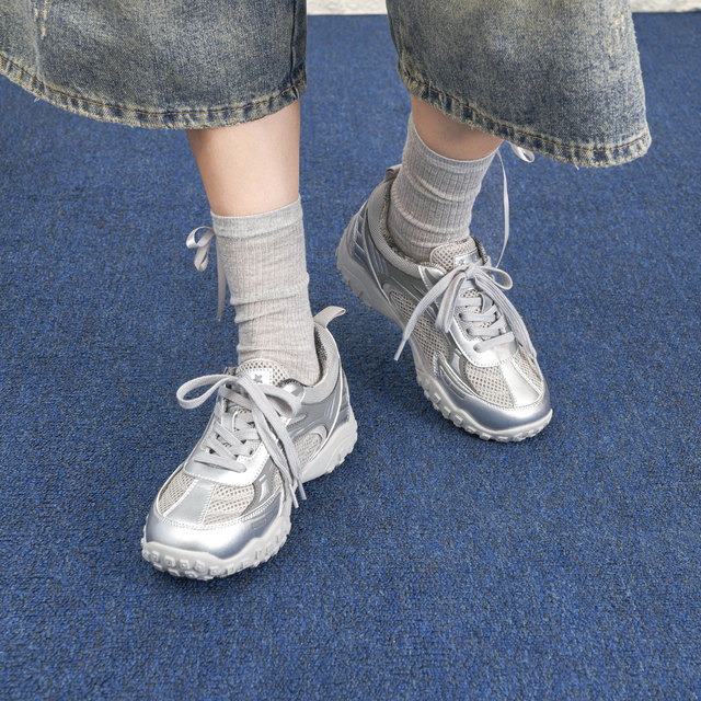 Masuji 2025 autumn new mesh breathable sports shoes fashionable and versatile dad shoes light casual shoes