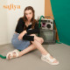 Saturday summer thick-soled women's sandals wear small heightened sandals outside
