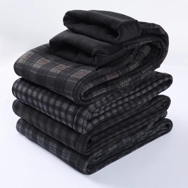 Mom's pants, autumn and winter velvet plaid trousers, middle-aged and elderly women's trousers, spring and autumn high-waisted grandma straight legs for old ladies