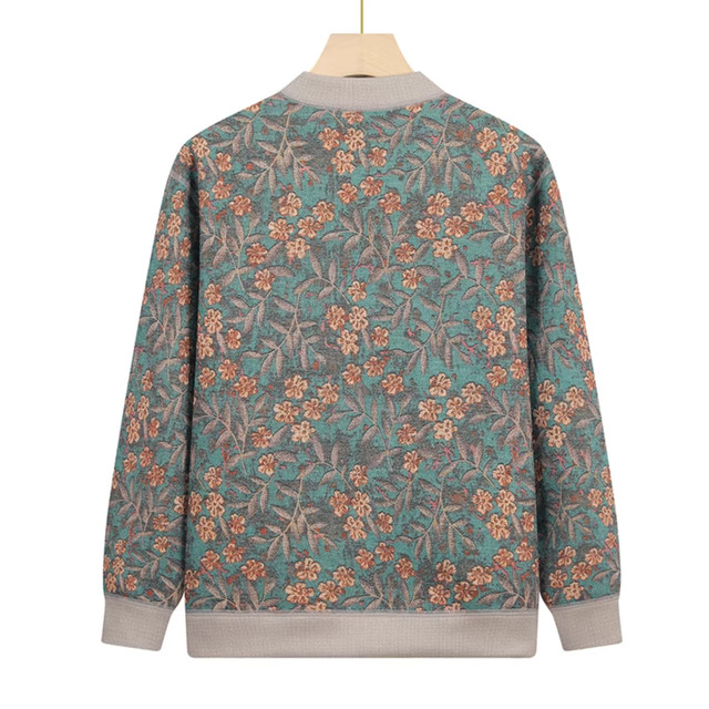 Grandma's spring and autumn velvet coat, winter clothing for the elderly, mother's sweater, old lady's cardigan, warm clothing, clothing for the elderly