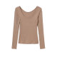 BERAN European and American sexy simplicity base round collar, thin pure color long -sleeved T -shirt bottom shirt