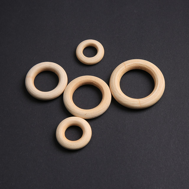Wooden rings, wooden beads, circles, DIY handmade pendant, wooden log rings, solid wood hanging ring accessories