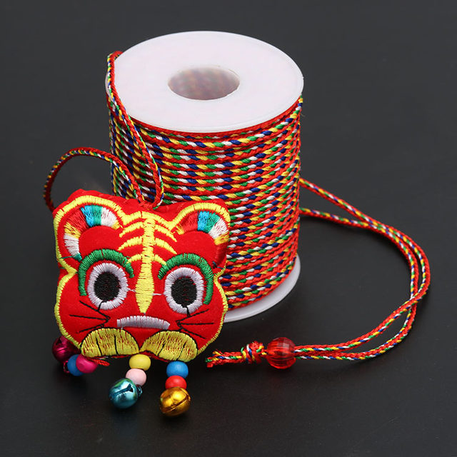 Dragon Boat Festival five-color thread braided thread children's braided braided thread necklace lanyard colorful rope braided rope DIY wire five-color rope