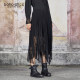 Dayiyan irregular solid color mesh lace spliced ​​pleated skirt temperament lace umbrella skirt French high-end women's soft gluten