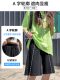 White sports shorts for women in summer thin wide-leg loose A-line mid-length pants high waist slim casual over-knee 55-point pants