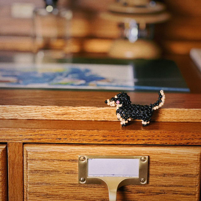 DIY beaded handmade ornaments dachshund dog handmade knitting material bag Japanese toho rice beads newbie video
