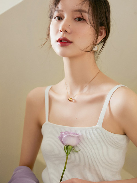 Knitted camisole for women in summer, bottoming tube top, niche sleeveless French sexy top for women