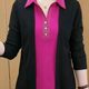Middle-aged and elderly mothers wear T-shirts fake two-piece Douyin style internet celebrity spring and autumn long-sleeved shirt-collar jacket
