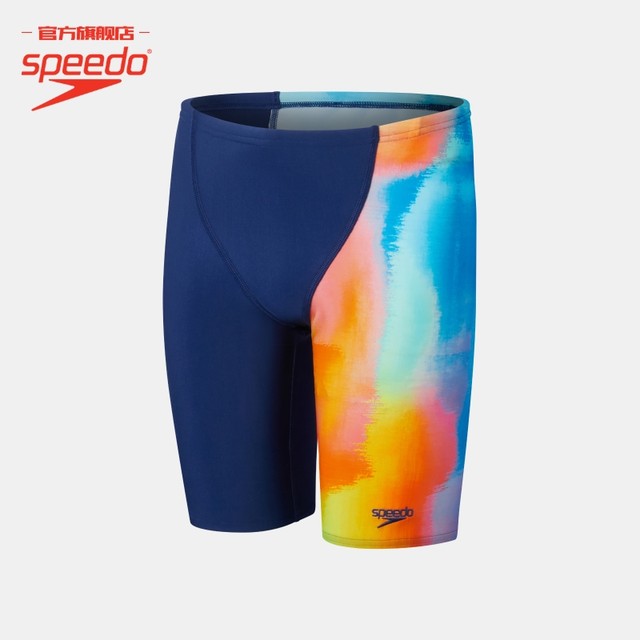 Speedo/speedo cute printed comfortable and close-fitting children's knee-length swimming trunks sun protection swimwear for boys, middle and large children
