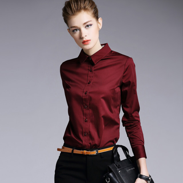Black shirt for women long-sleeved professional warmth 2025 autumn and winter top plus velvet thickened white inner layer base ol shirt