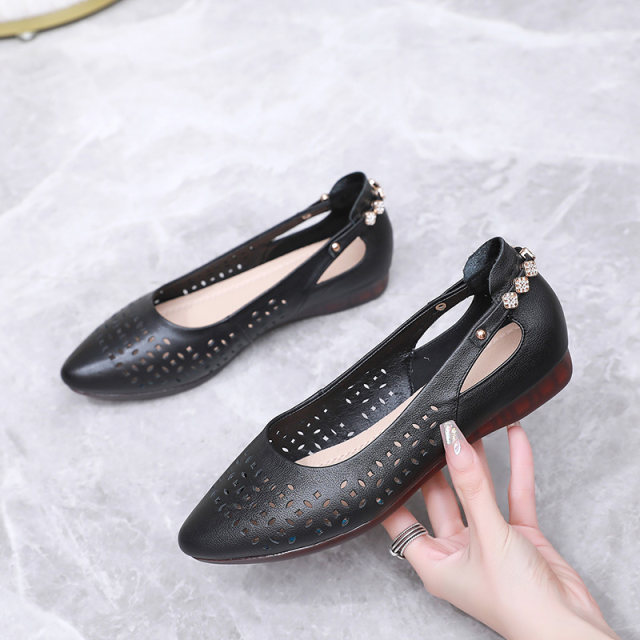 Women's new style women's large-size sandals 41-43 hollow beef tendon sole handmade leather shoes