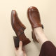 Loafers women's 2025 genuine leather new beef tendon soft sole comfortable wide fat foot shoes spring and autumn large size thick heel mother's shoes