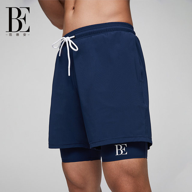 BE Fan De'an men's boxer swimming trunks sports beach pants water and land two-wear quick-drying breathable sunscreen beach pants new style