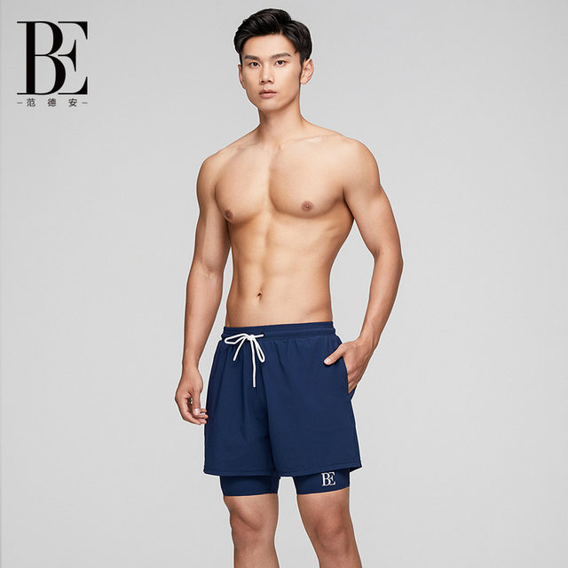BE Fan De'an men's boxer swimming trunks sports beach pants water and land two-wear quick-drying breathable sunscreen beach pants new style